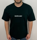 Excellent Baskılı Oversize Siyah Erkek T-Shirt
