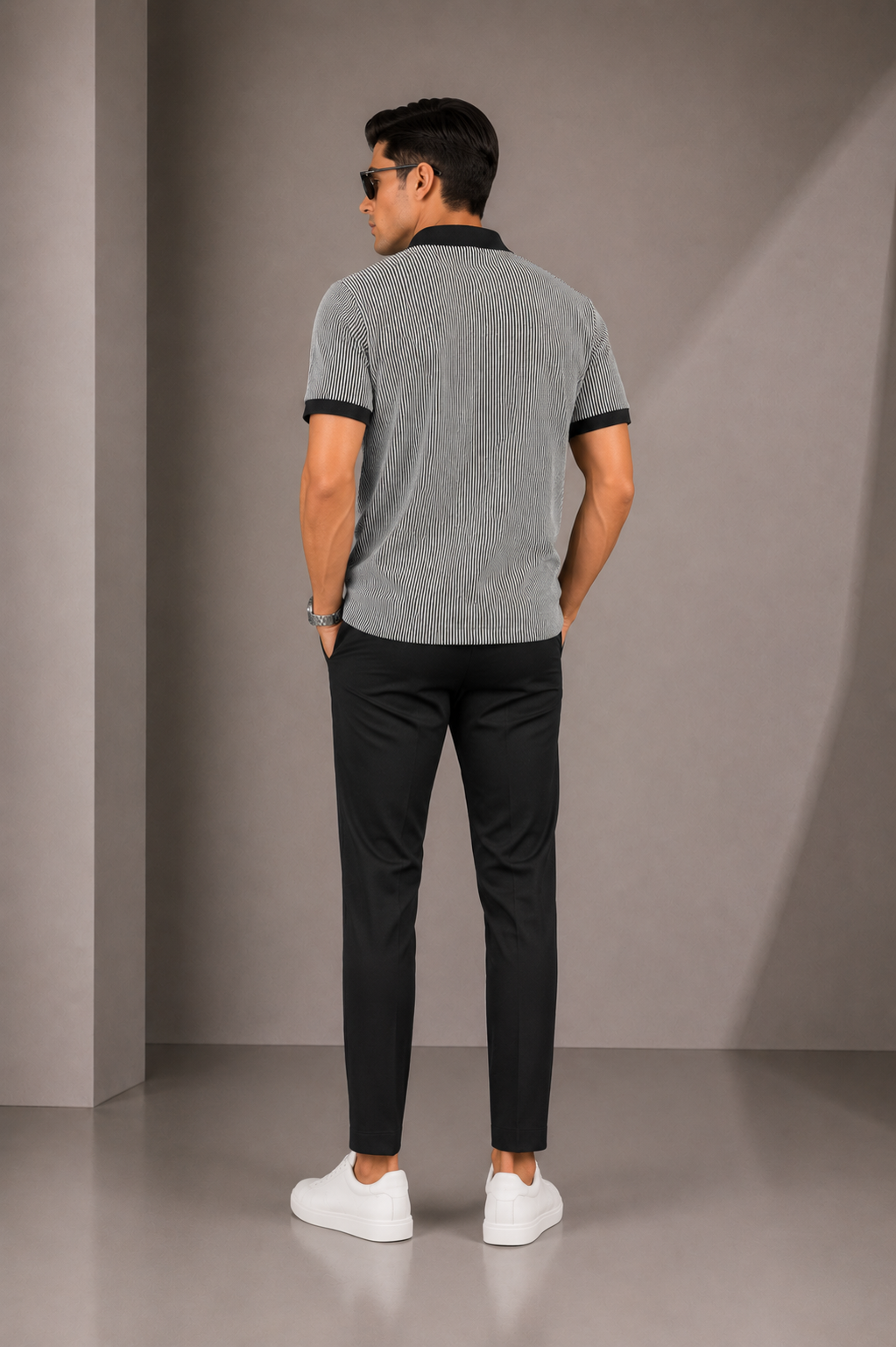 Erkek Çizgili Polo Yaka Tişört Premium Old Money Stil