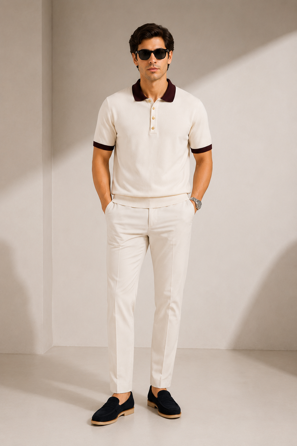Erkek Polo Yaka Triko Premium Kumaş Old Money
