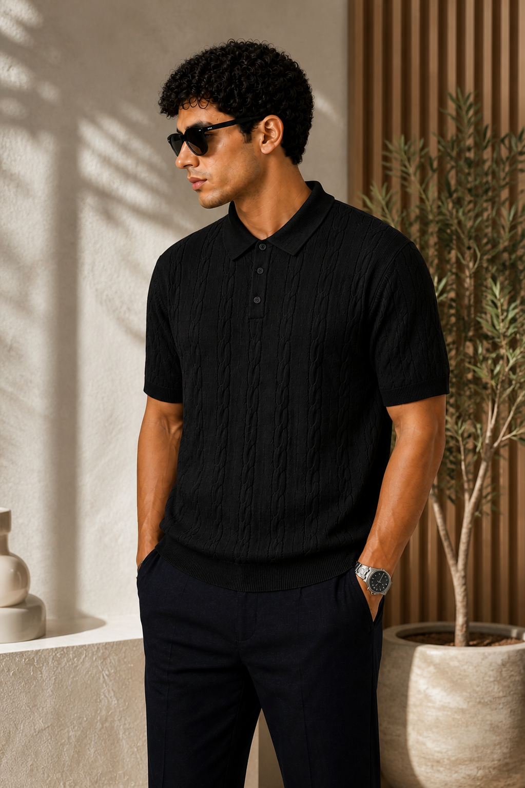 Triko Polo Yaka T-Shirt – Siyah