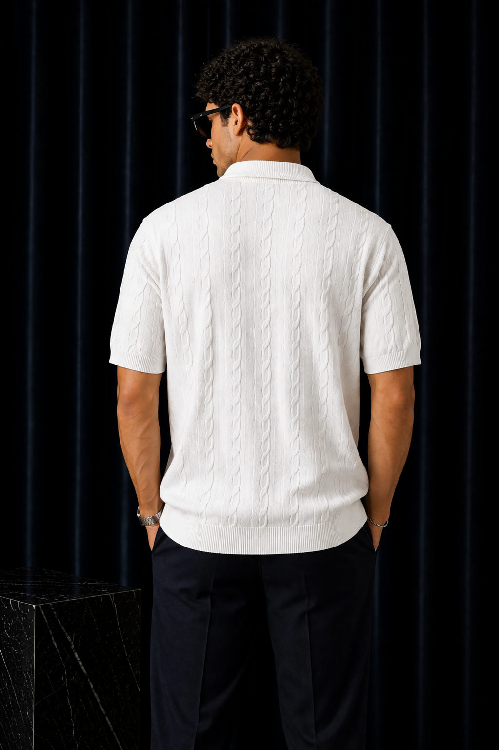 Triko Polo Yaka T-Shirt – Beyaz