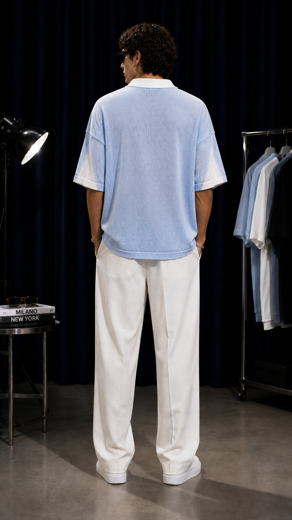 Oversize Delikli Triko Polo Yaka T-Shirt