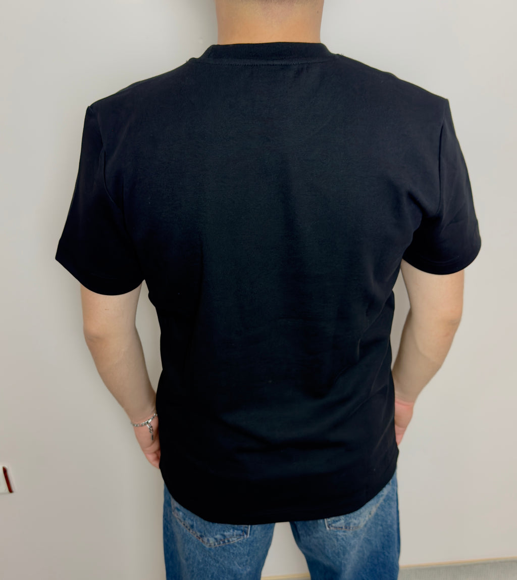 Nakış Detaylı Siyah Erkek T-Shirt