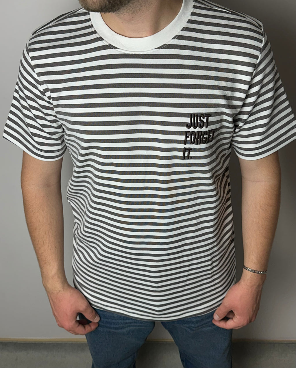 Çizgili Oversize Erkek T-Shirt