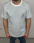 Açık Gri Çizgili Erkek T-Shirt