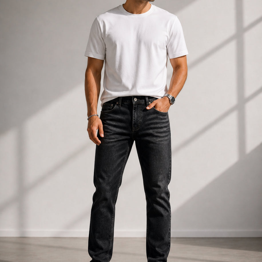 Erkek Premium Siyah Jean Pantolon Günlük ve Şık Kullanım